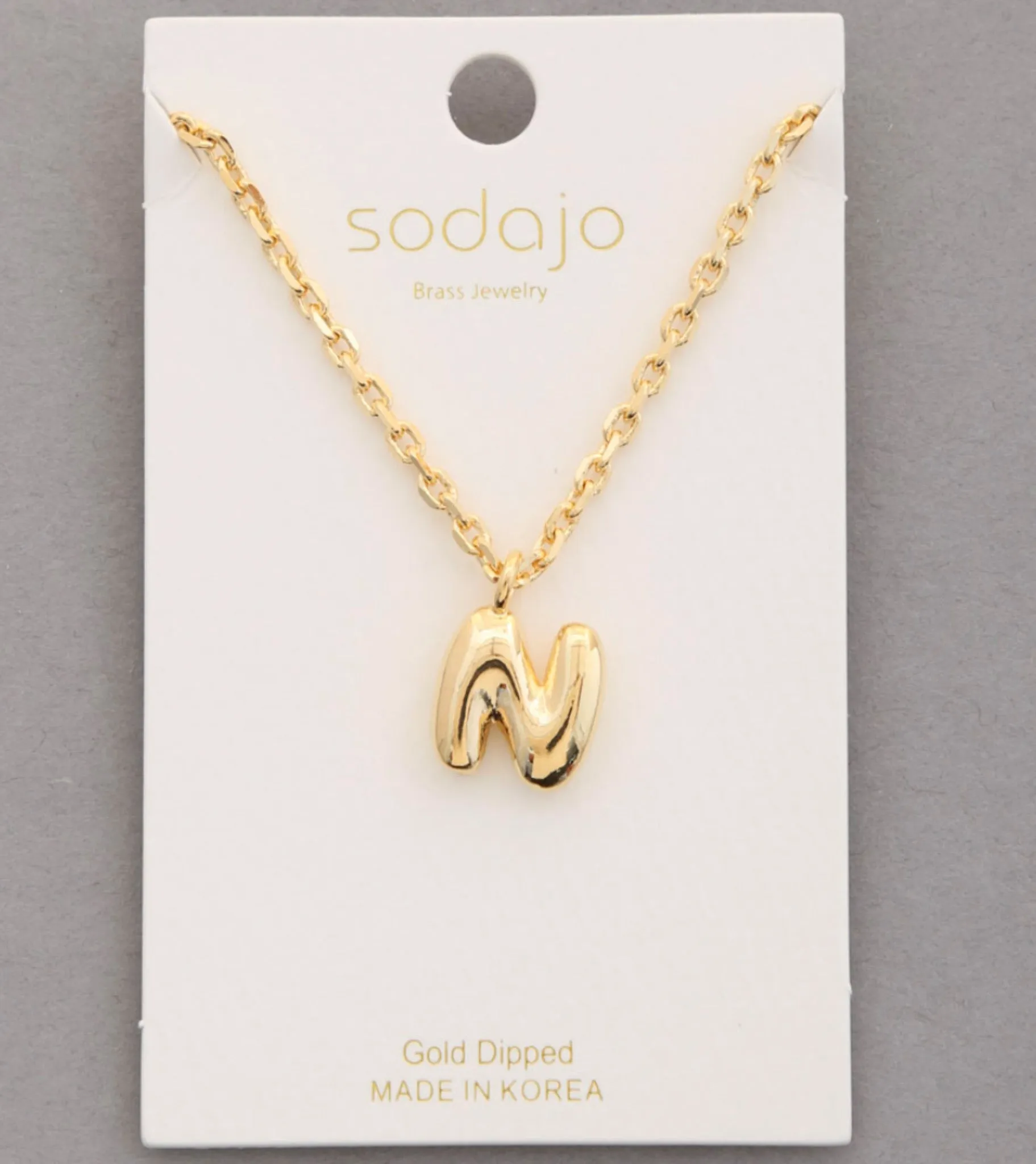 Balloon Initial Necklace In Gold