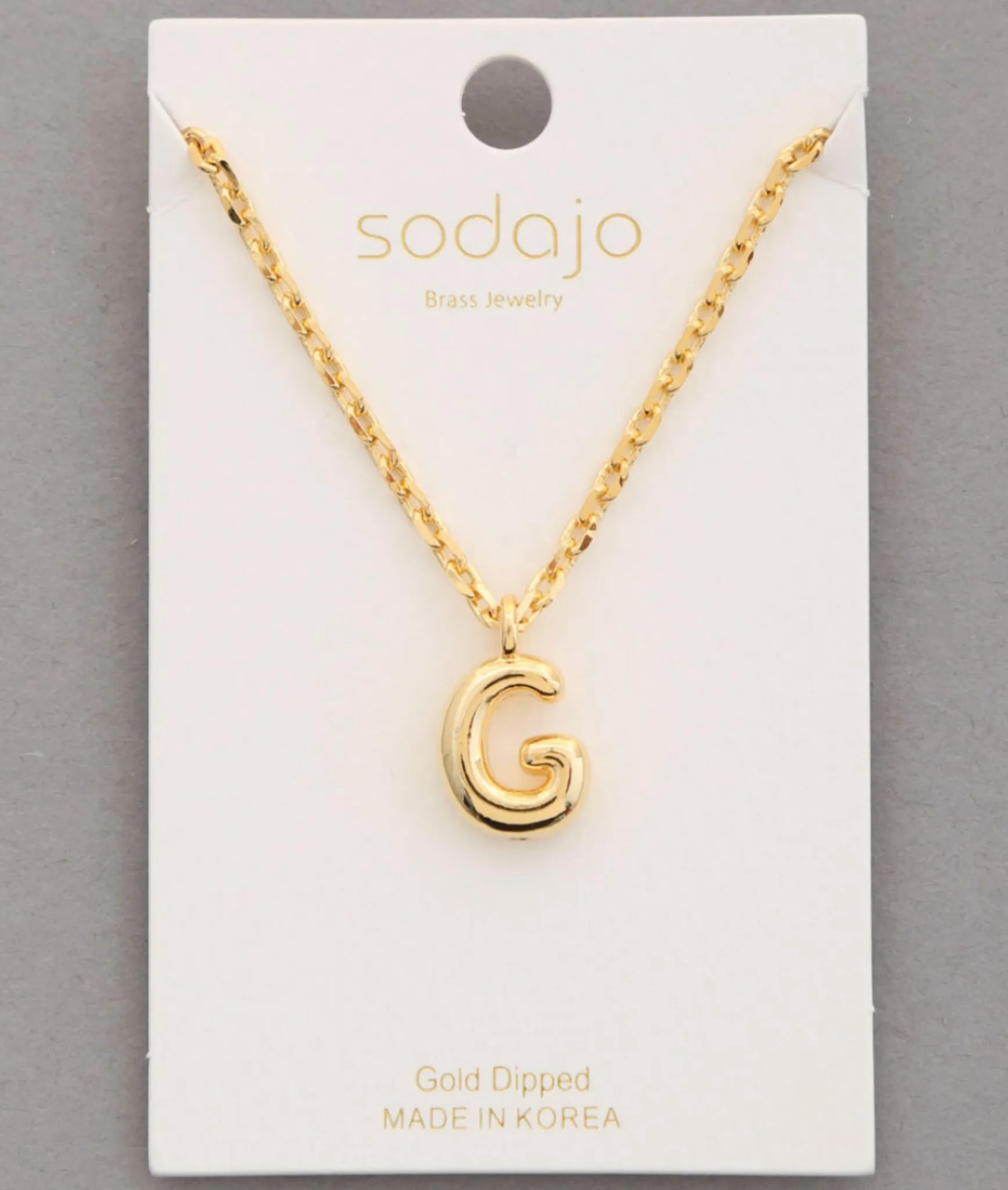 Balloon Initial Necklace In Gold
