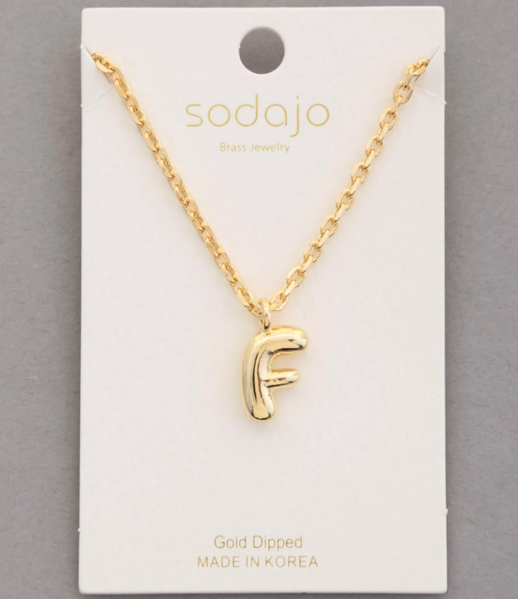 Balloon Initial Necklace In Gold