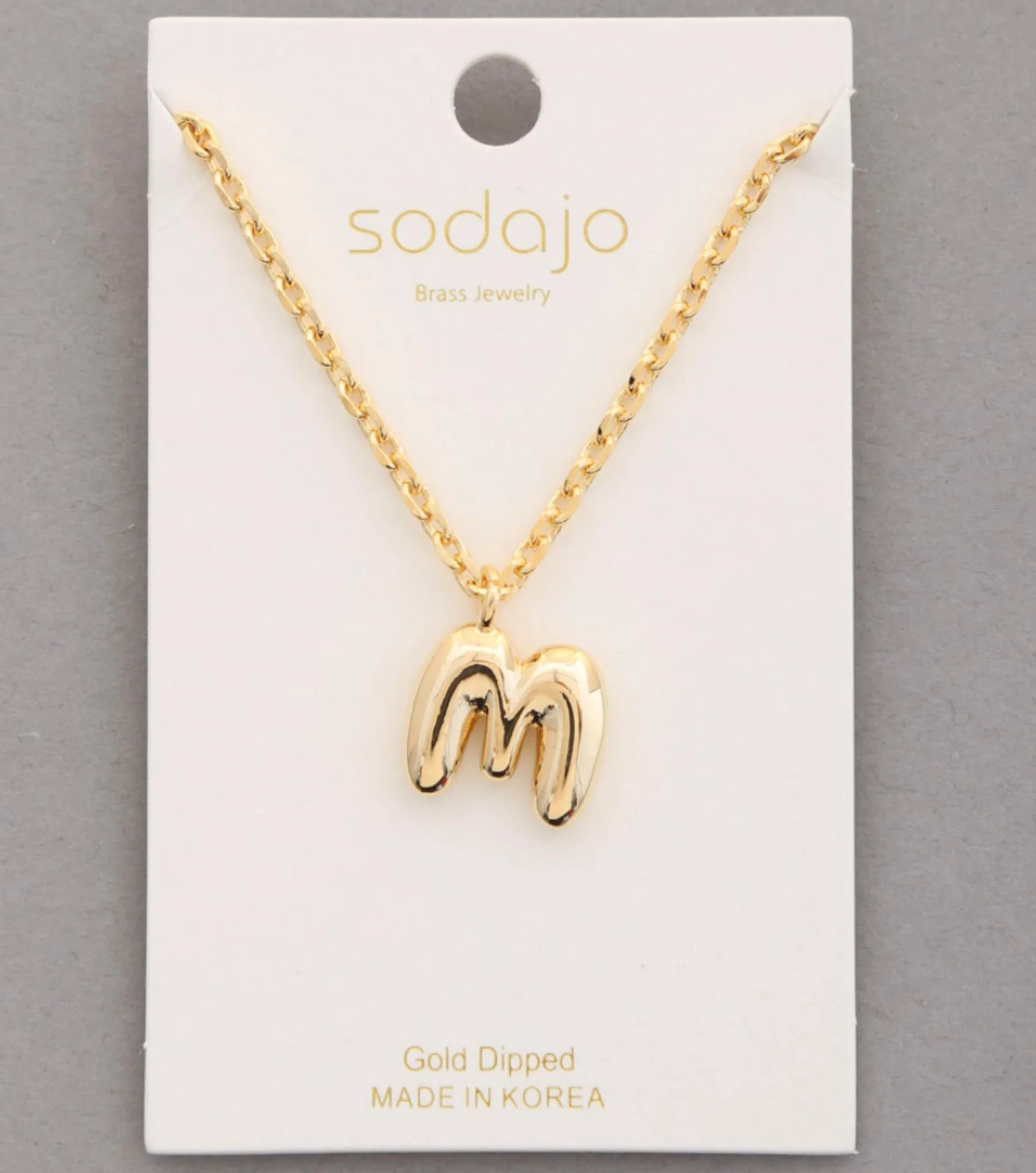 Balloon Initial Necklace In Gold