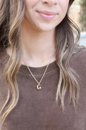Balloon Initial Necklace In Gold