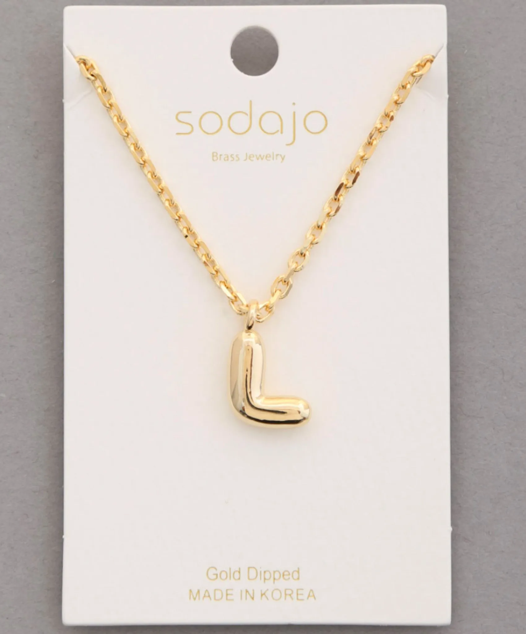 Balloon Initial Necklace In Gold