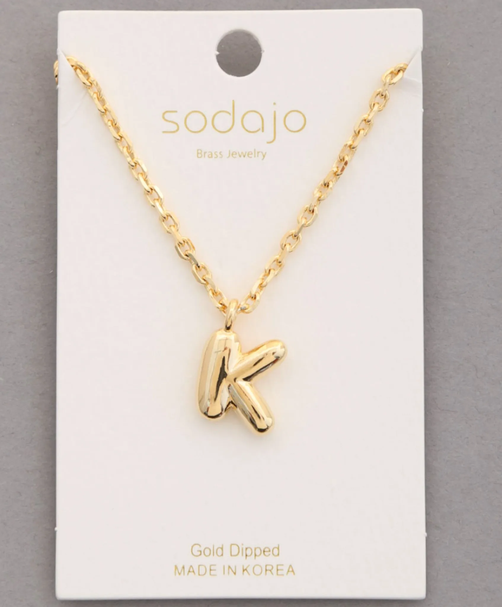 Balloon Initial Necklace In Gold