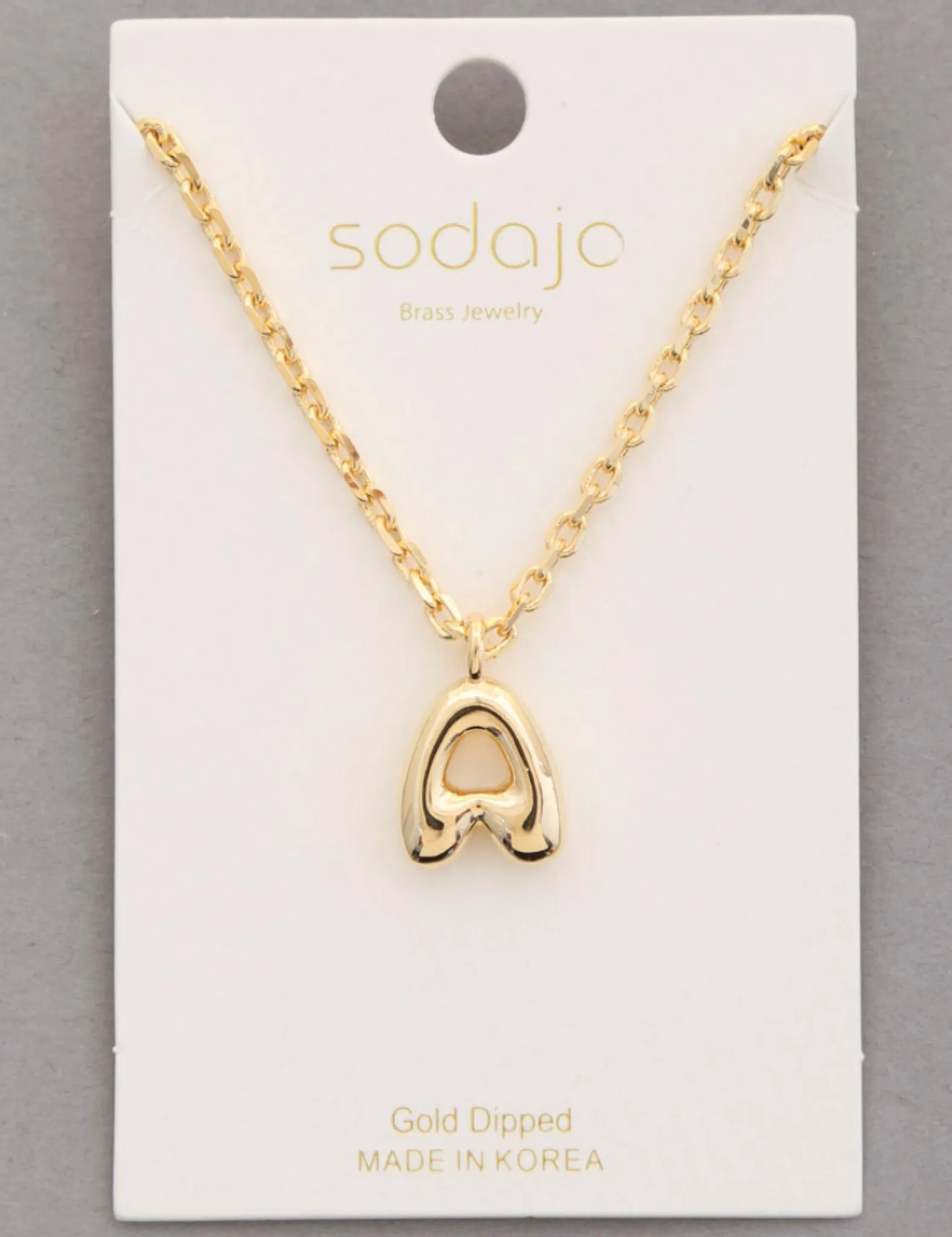 Balloon Initial Necklace In Gold