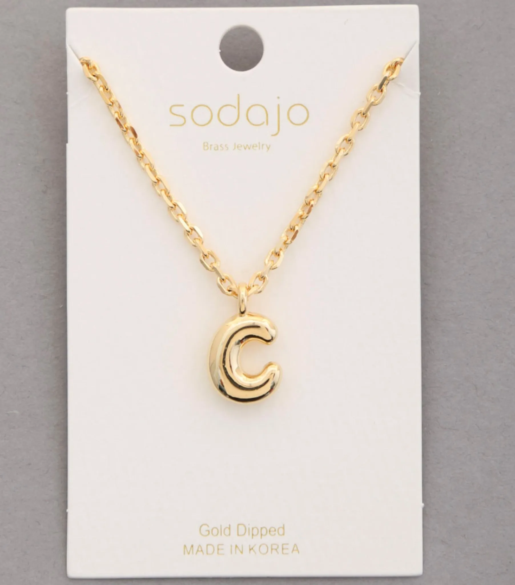 Balloon Initial Necklace In Gold