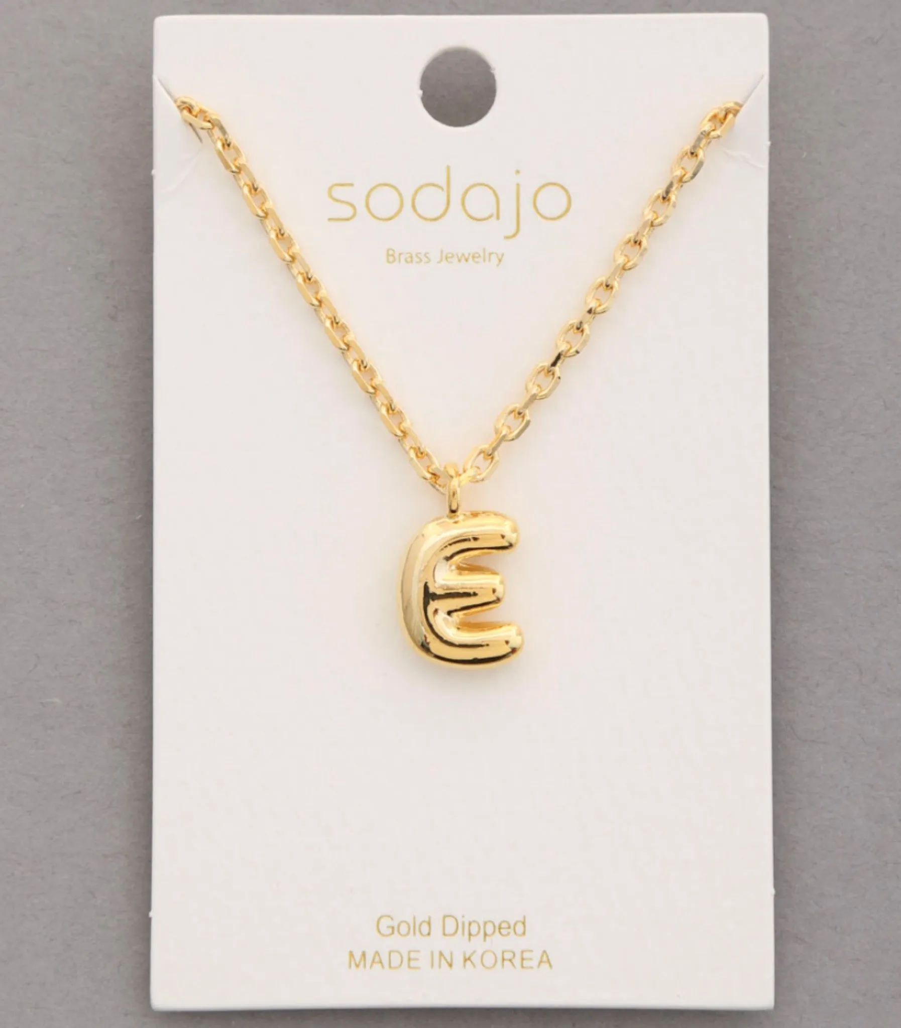 Balloon Initial Necklace In Gold