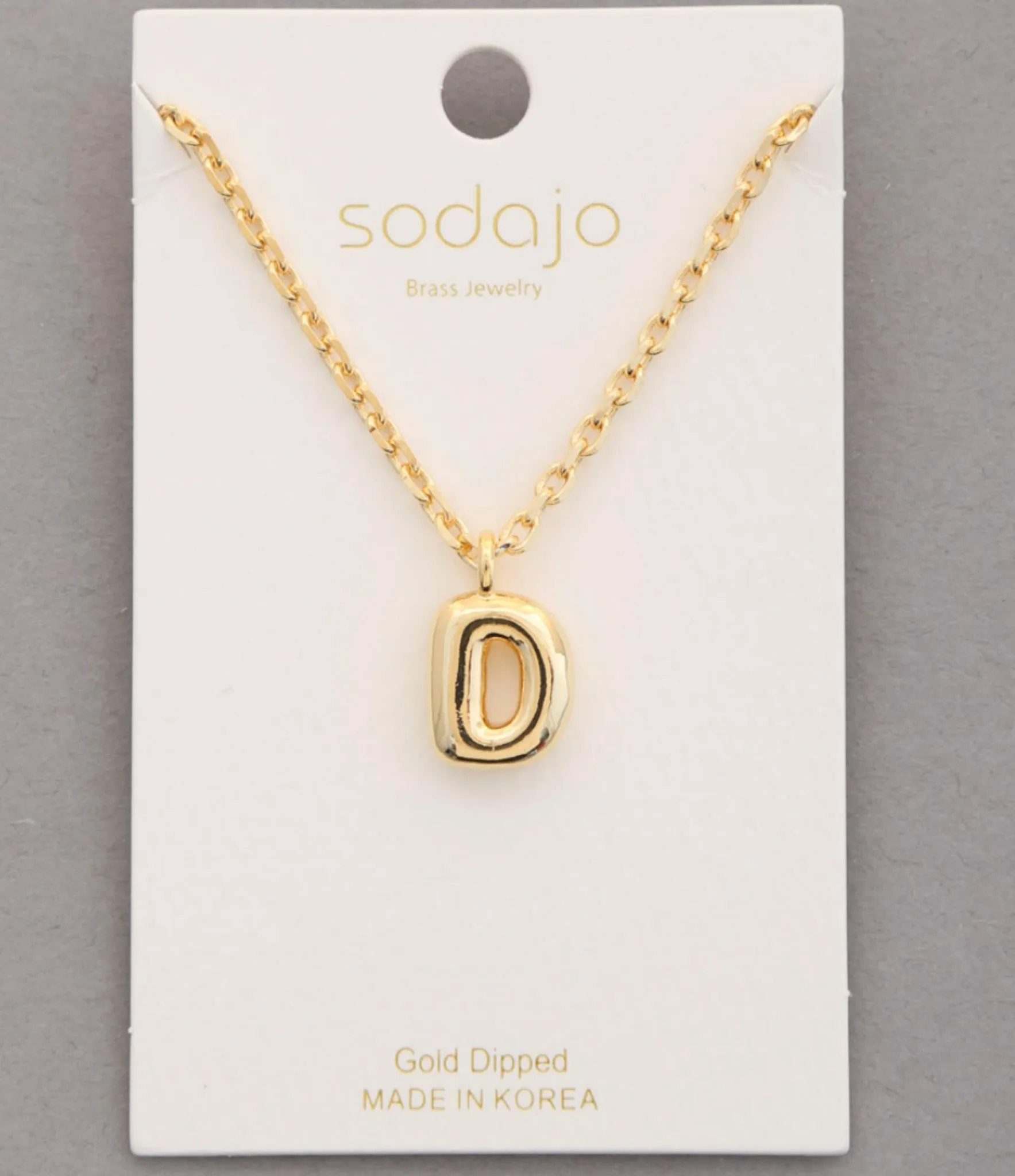 Balloon Initial Necklace In Gold