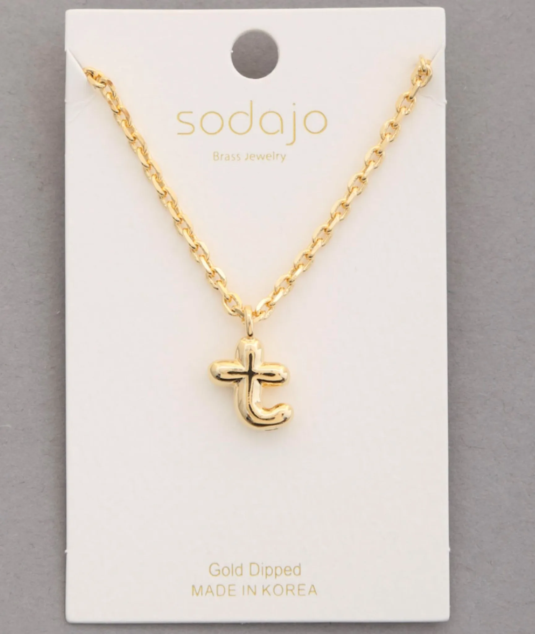 Balloon Initial Necklace In Gold