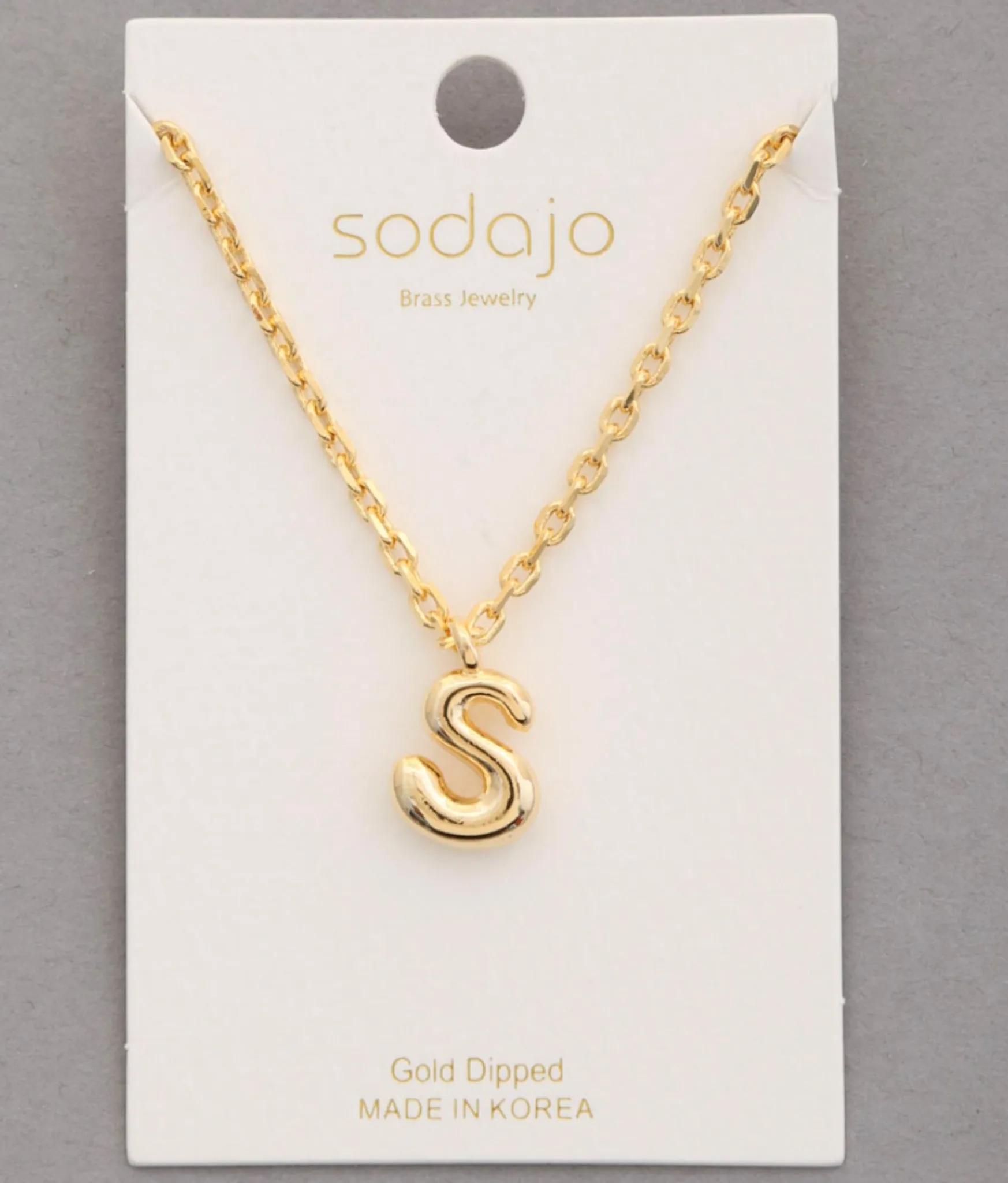 Balloon Initial Necklace In Gold