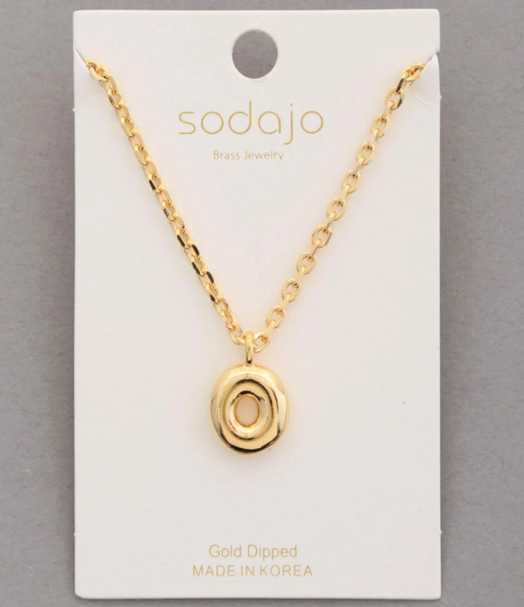 Balloon Initial Necklace In Gold