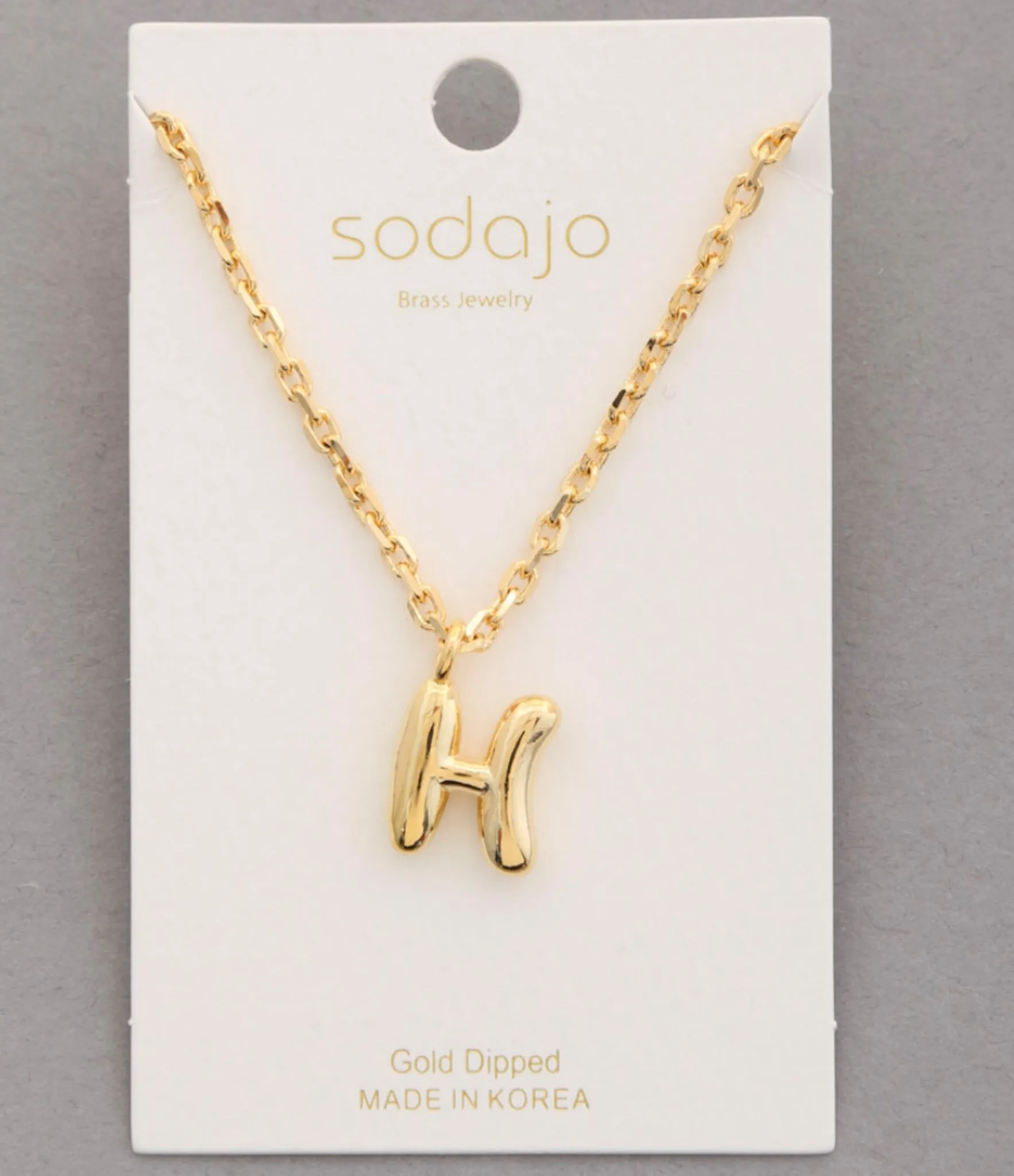 Balloon Initial Necklace In Gold
