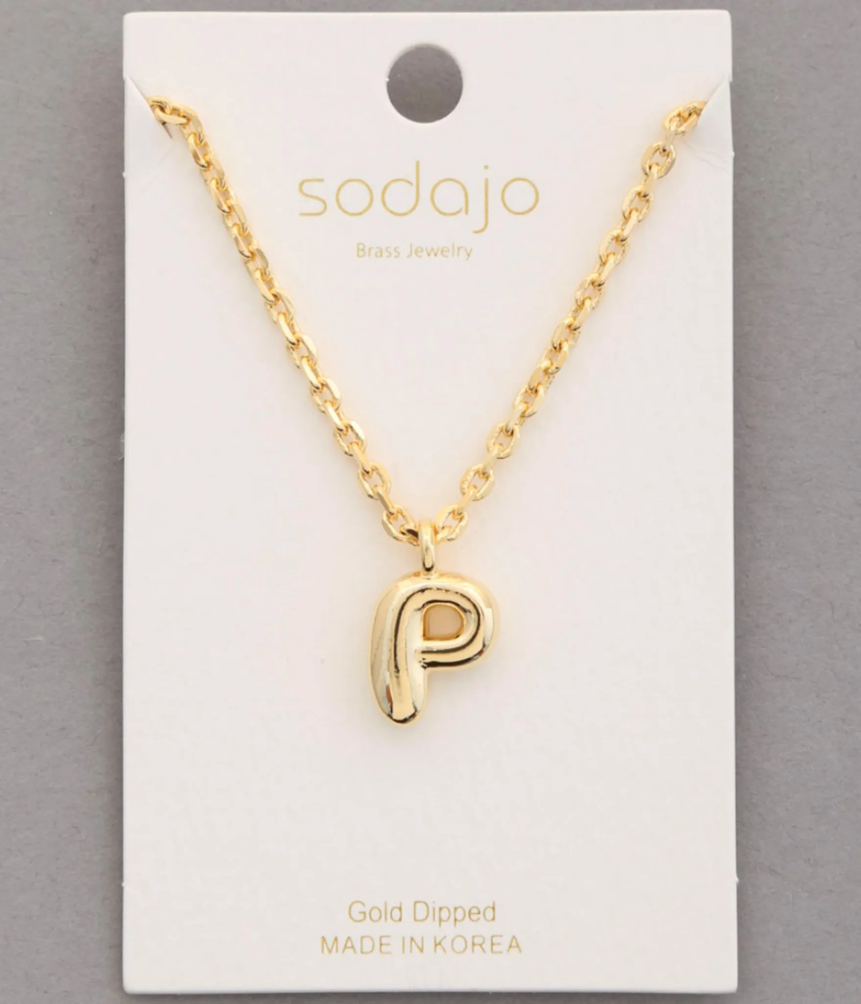 Balloon Initial Necklace In Gold