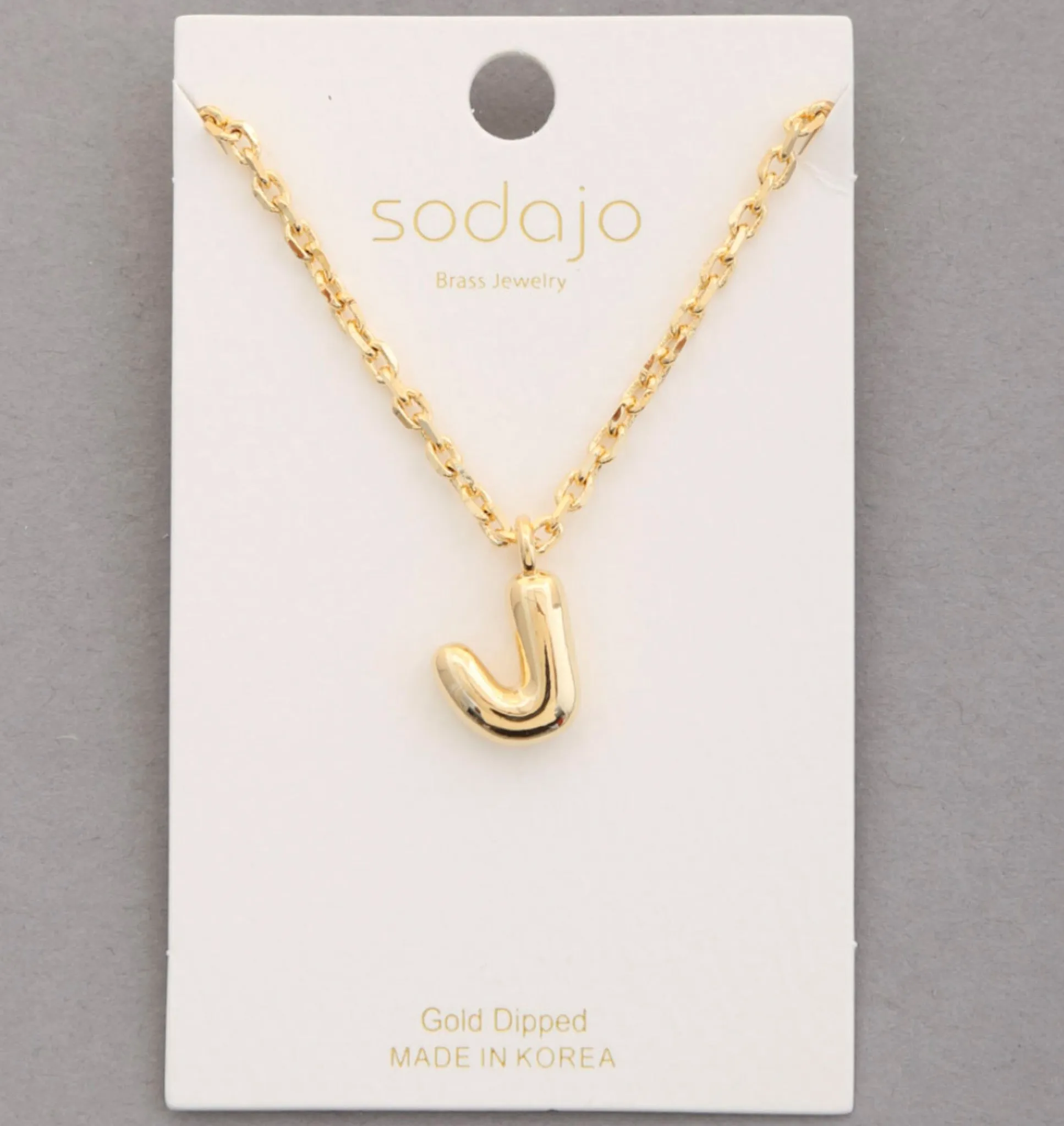 Balloon Initial Necklace In Gold