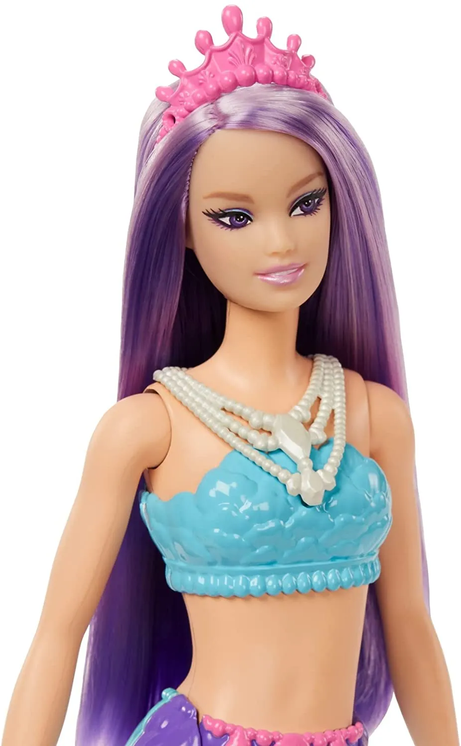 Barbie Dreamtopia Mermaid Doll (Purple Hair) with Blue & Purple Ombre Mermaid Tail and Tiara, Toy for Kids Ages 3 Yrs & Up