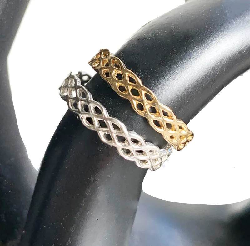 Basket Weave 14K Gold Toe Ring