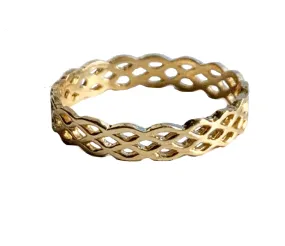 Basket Weave 14K Gold Toe Ring