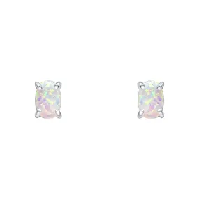 Beginnings Sterling Silver Imitation White Opal White Earrings E6485W