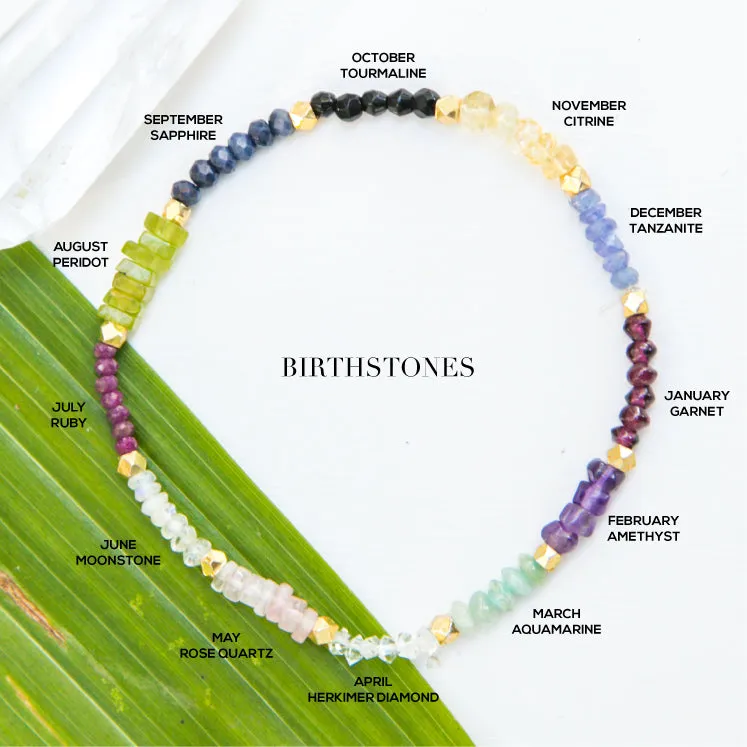 Birthstone Initial Bracelet