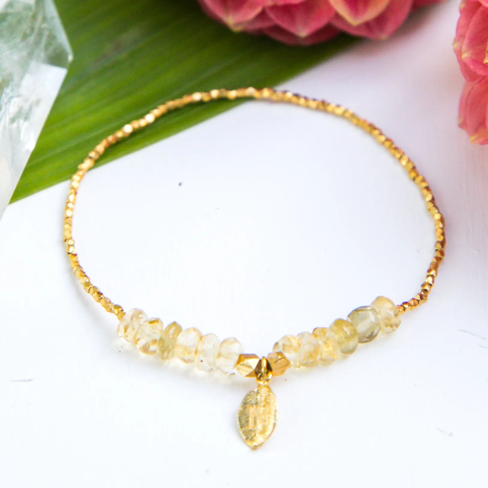 Birthstone Initial Bracelet