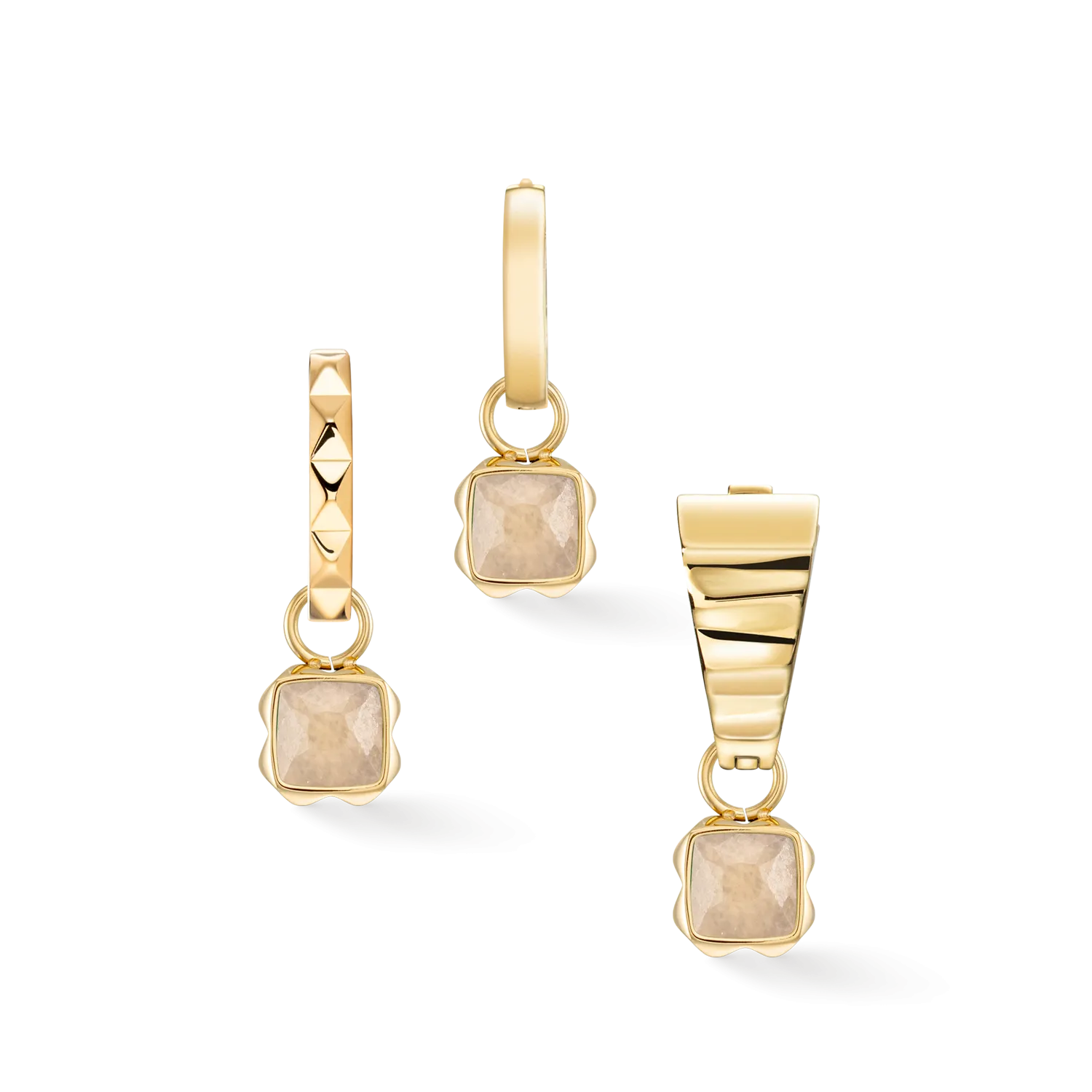 Birthstone June Charm Cream Jade Gold