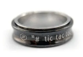 Black Spinner Tic Tac Toe Men's Wedding Band