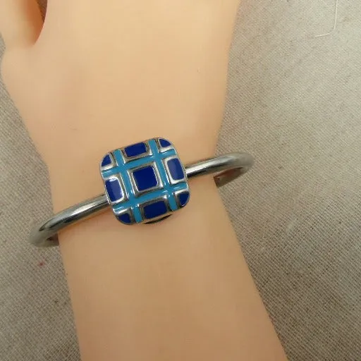 Blue on Blue Accent Bangle Bracelet