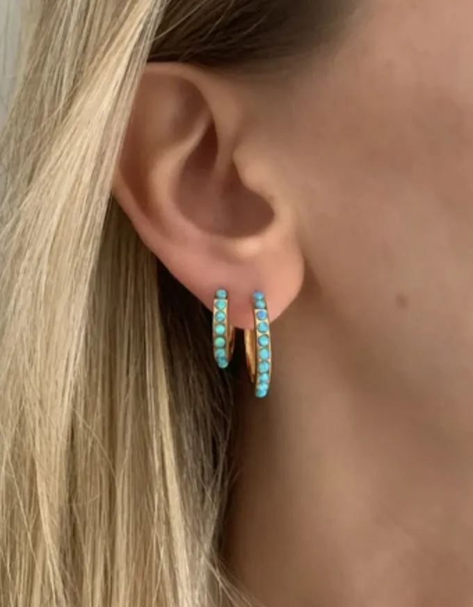 Blue Opal Crystal Maxi Hoops