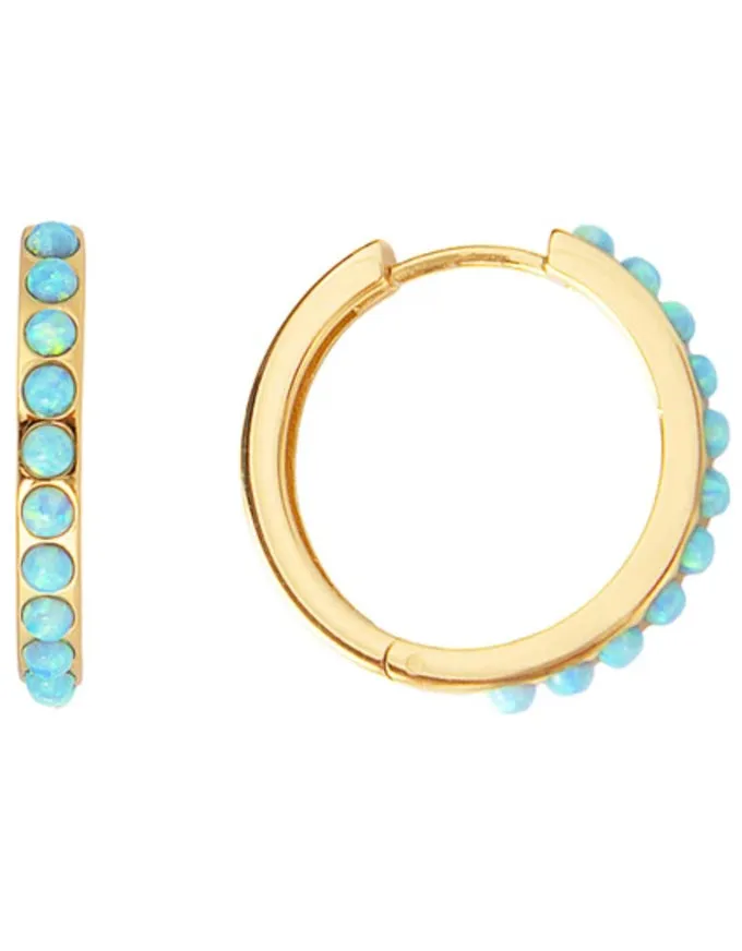 Blue Opal Crystal Maxi Hoops