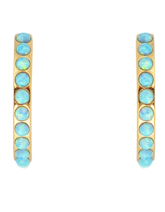 Blue Opal Crystal Maxi Hoops