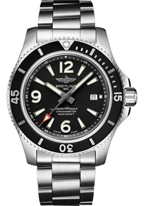 Breitling Superocean Automatic 44 Watch - Steel - Black Dial - Steel Bracelet - A17367D71B1A1