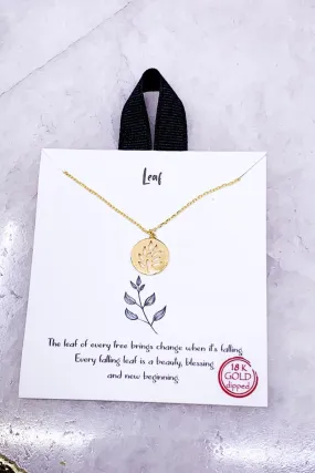 Brushed Leaf Pendant Necklace