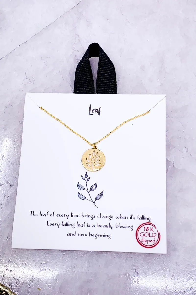 Brushed Leaf Pendant Necklace