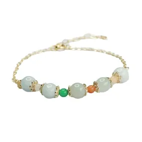 Burmese A Goods Jade Bracelet with Sterling Silver Needle - Fortune's Favor Collection