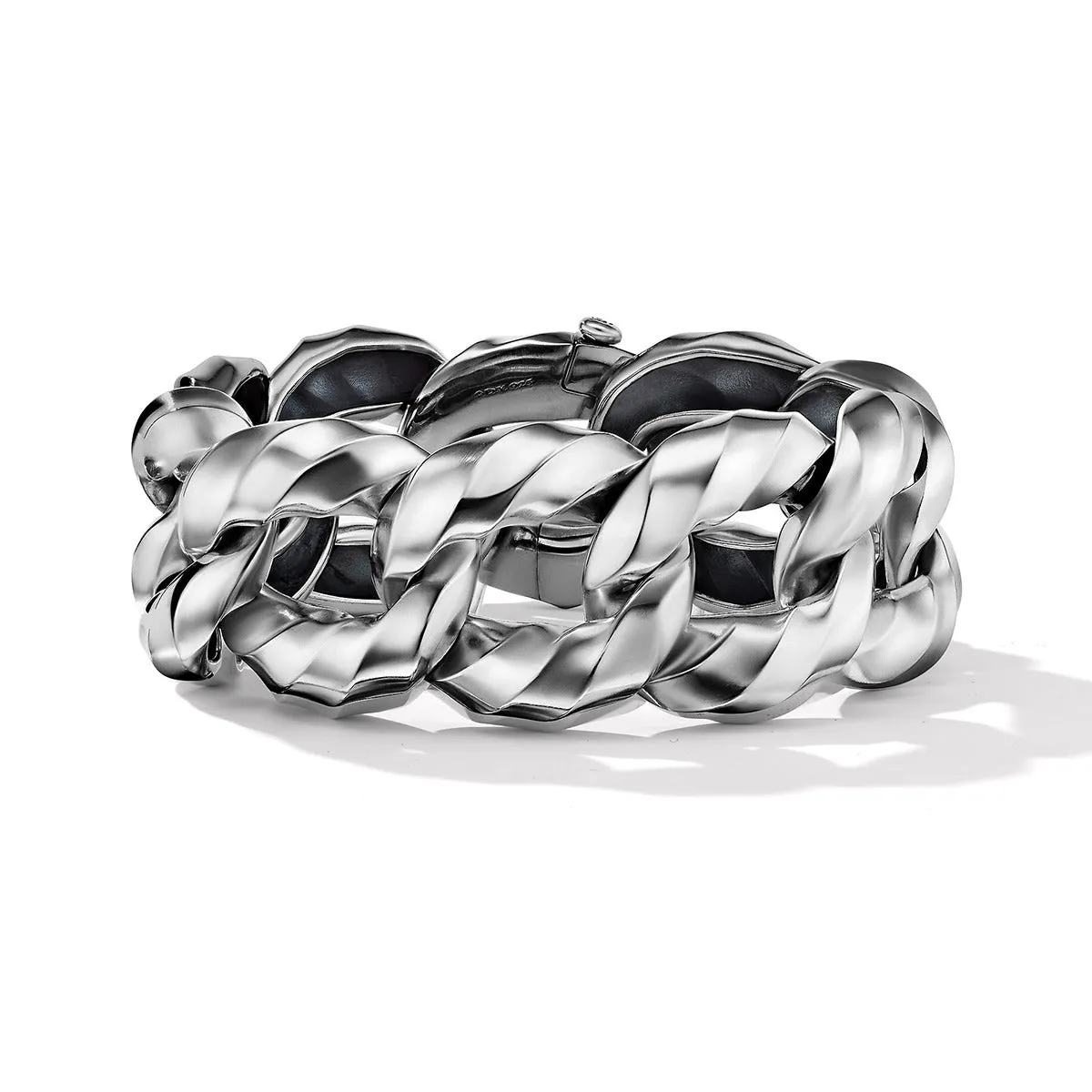 Cable Edge Curb Chain Bracelet in Recycled Sterling Silver