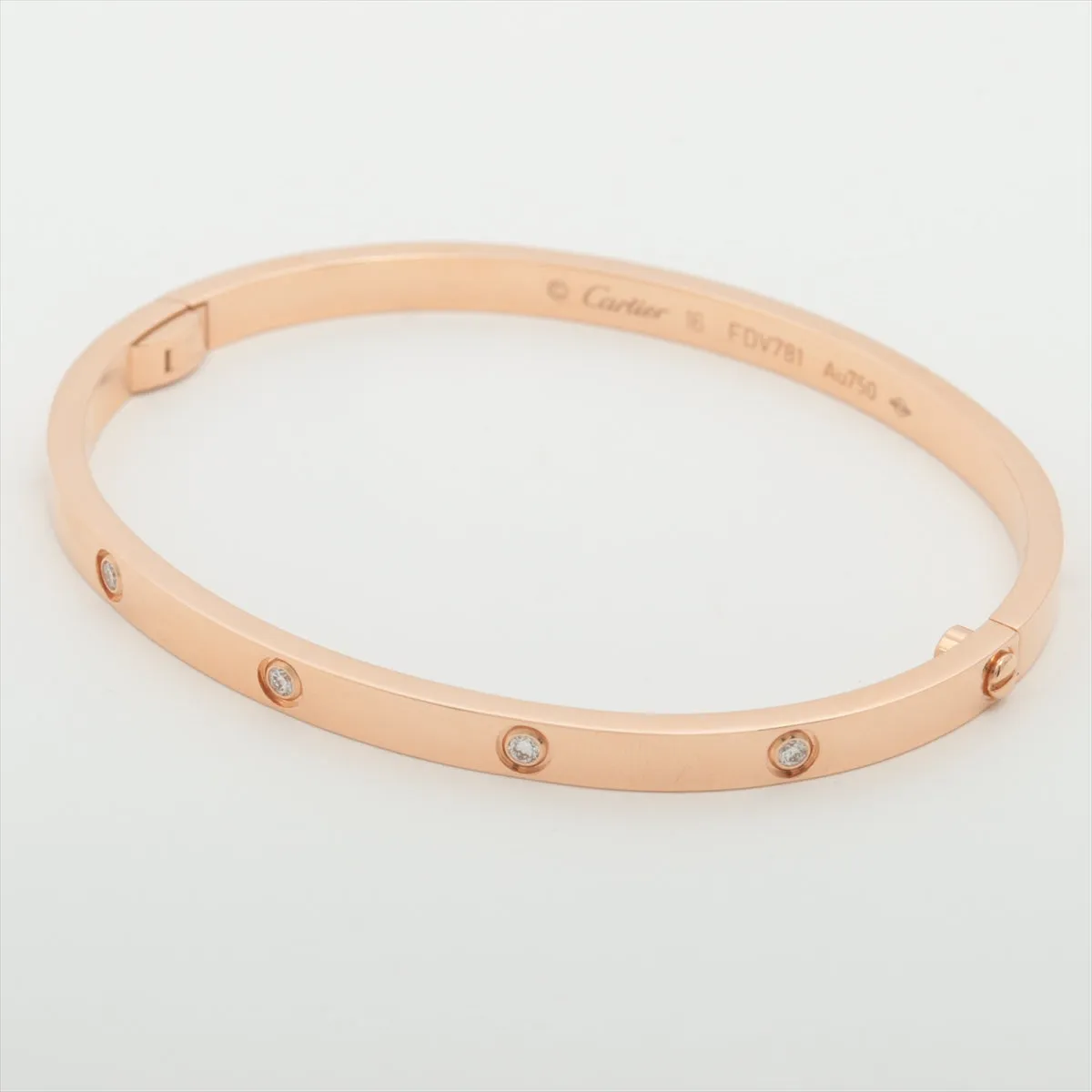 Cartier Love Small 10 Diamond Rose Gold Size 16 Bracelet