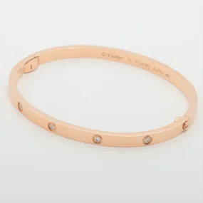 Cartier Love Small 10 Diamond Rose Gold Size 16 Bracelet