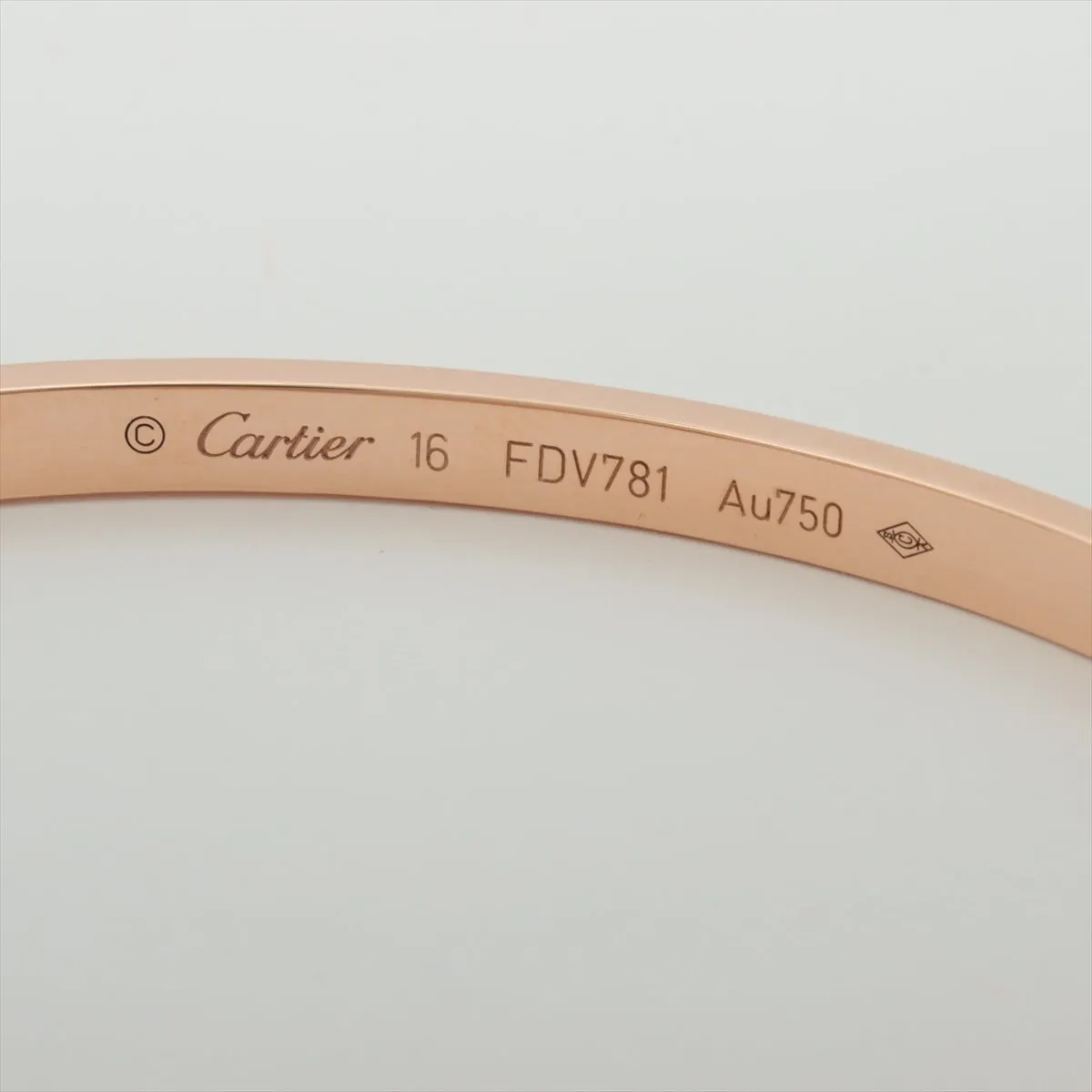 Cartier Love Small 10 Diamond Rose Gold Size 16 Bracelet