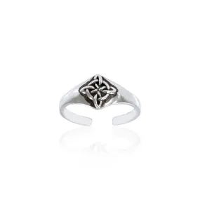 Celtic Four Point Quaternary Knot Silver Toe Ring TR3791