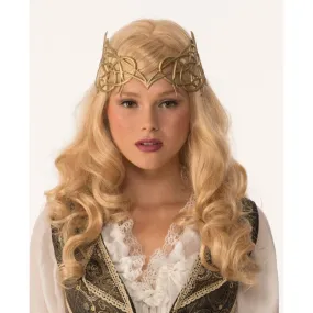 Celtic Medieval Tiara with Ribbon Tie in Gold