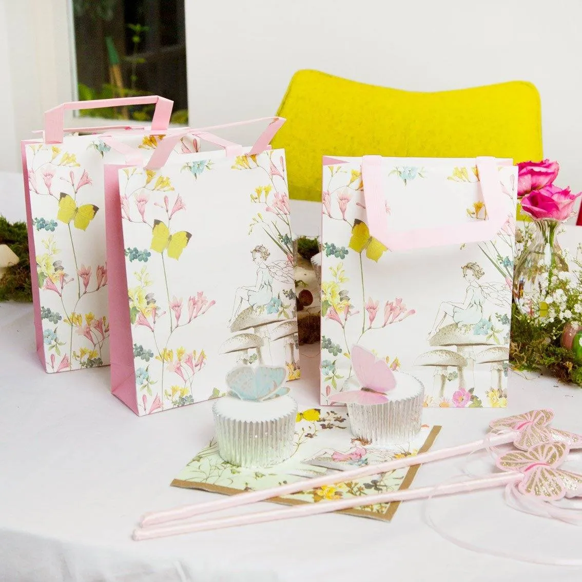 Children's Gold & Pink Fairy Wand & Tiara Set