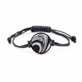 Circle ResinArt Bracelet - Ardie (Black & White, 583847)