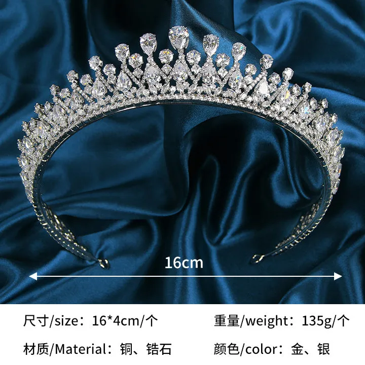 Classic Zirconia Wedding Tiara,Women's Crystal Tiara for Bride,Prom,Party Head Accessories GS0278