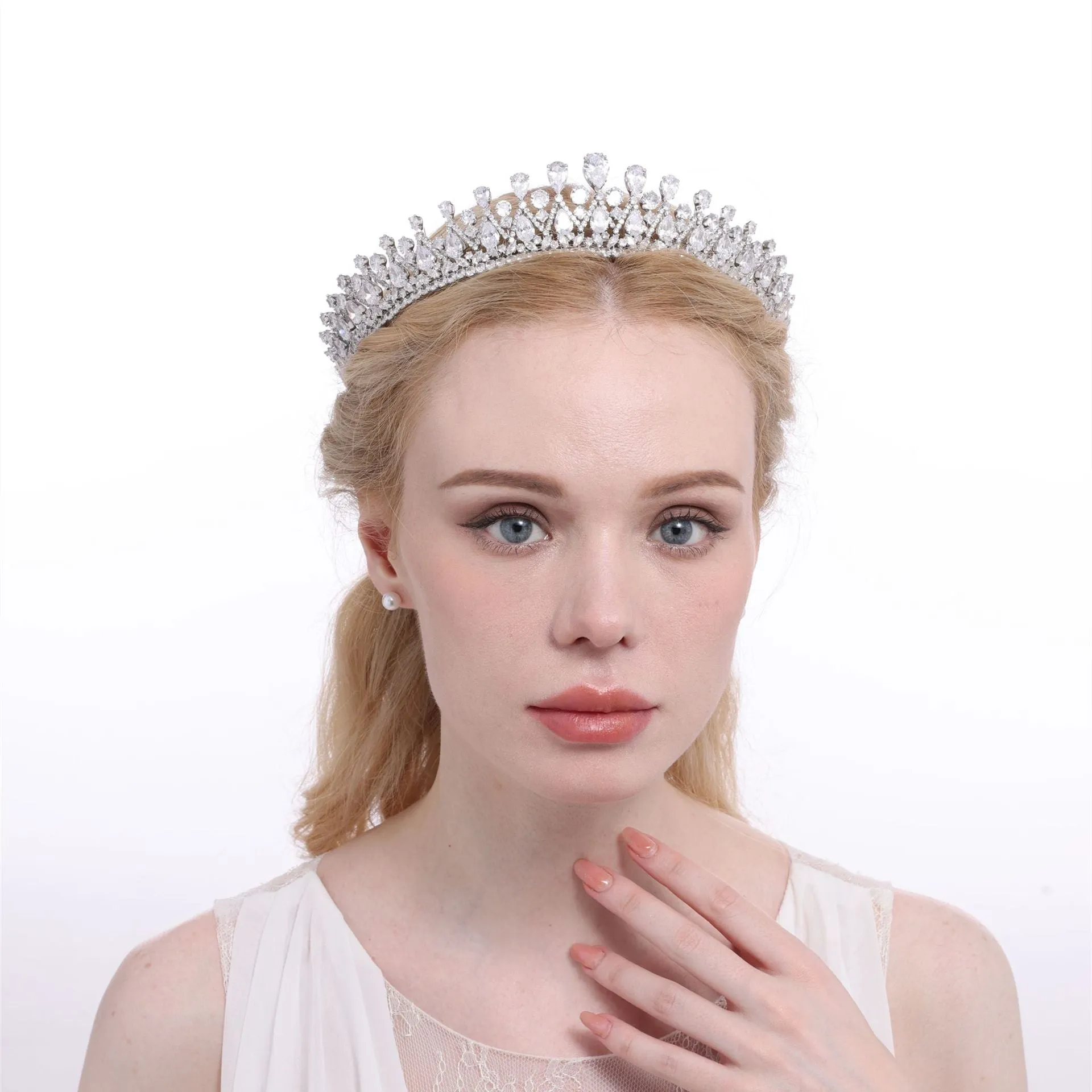 Classic Zirconia Wedding Tiara,Women's Crystal Tiara for Bride,Prom,Party Head Accessories GS0278