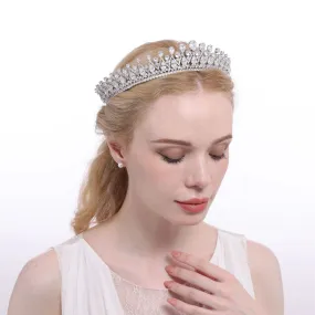 Classic Zirconia Wedding Tiara,Women's Crystal Tiara for Bride,Prom,Party Head Accessories GS0278