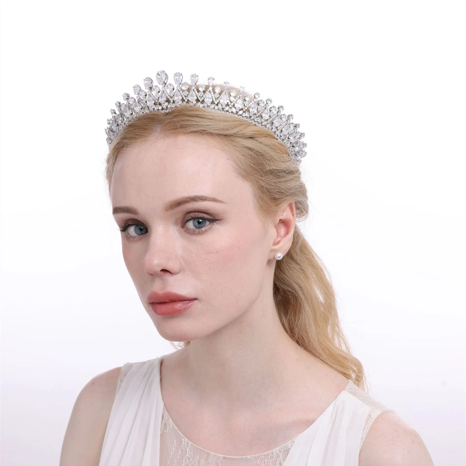 Classic Zirconia Wedding Tiara,Women's Crystal Tiara for Bride,Prom,Party Head Accessories GS0278