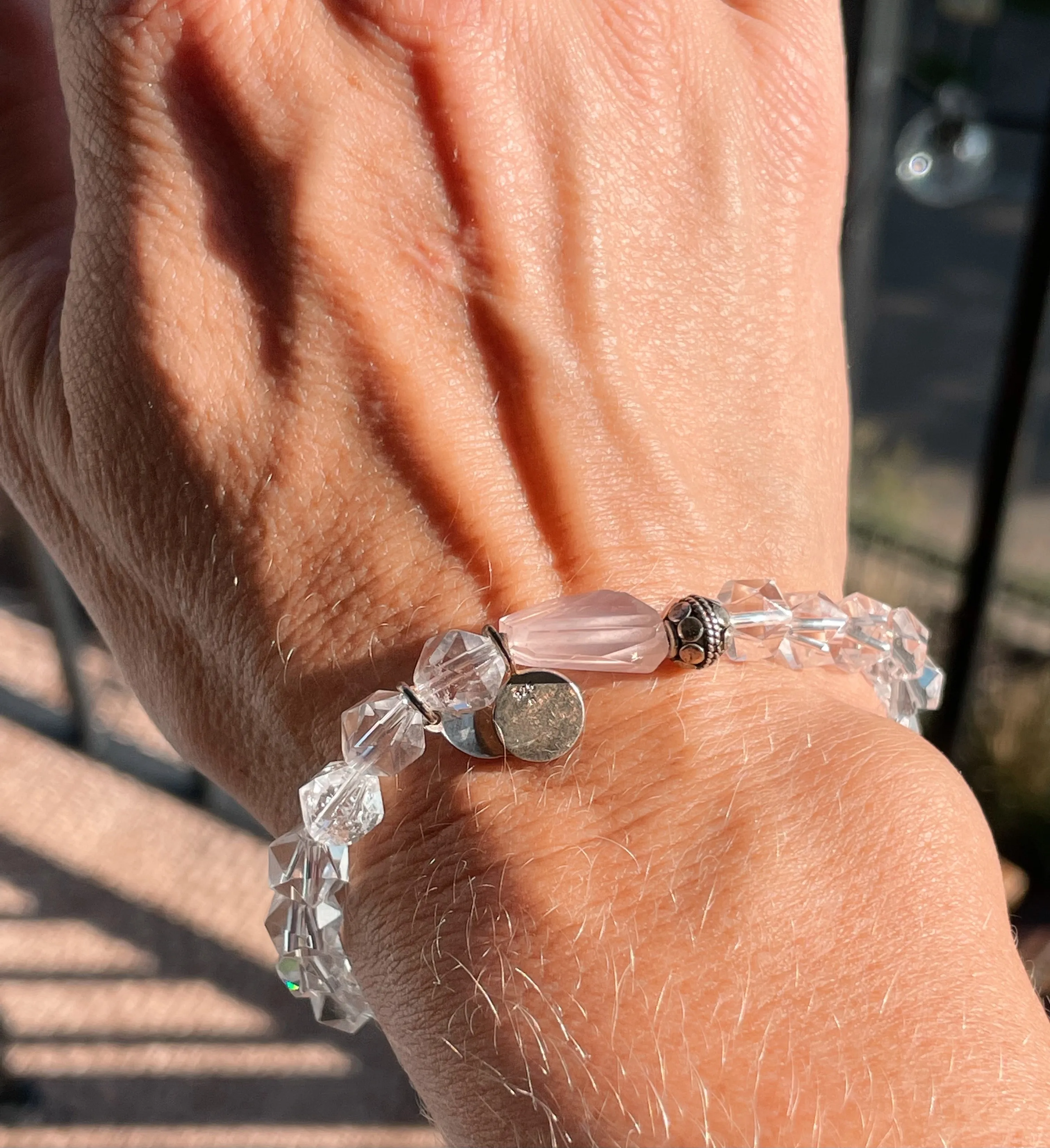 Clear Quartz with Rose Quartz Bracelet