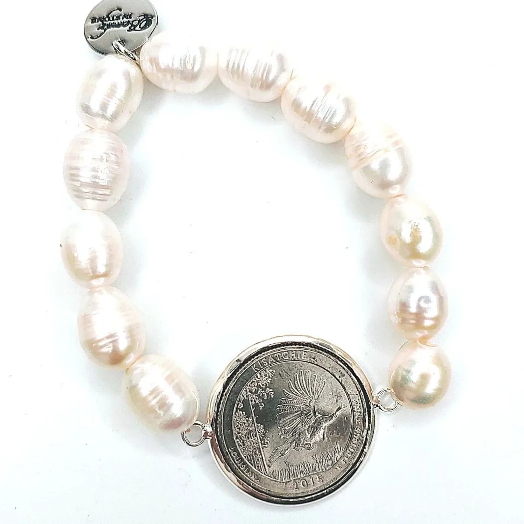 Coin Bracelet With Pearls & Choice