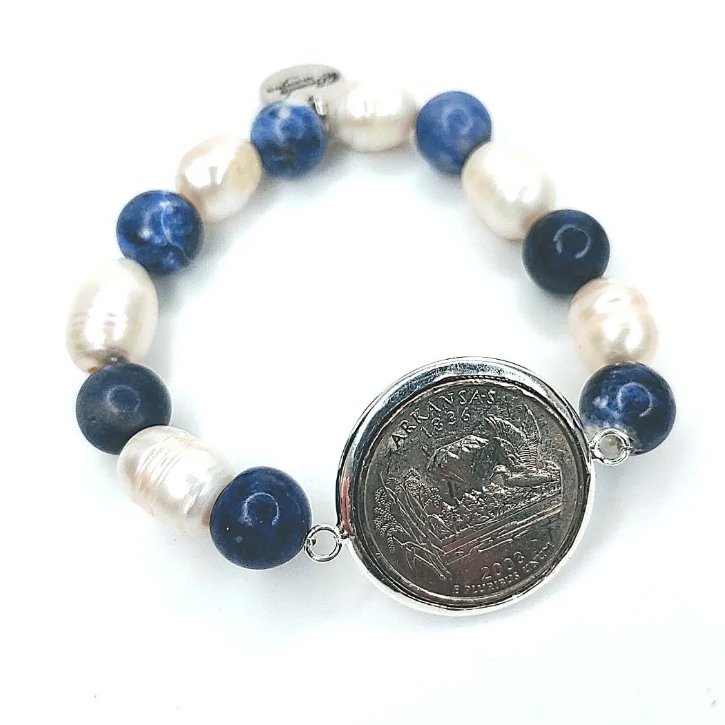 Coin Bracelet With Pearls & Choice