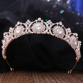 Color Princess Full Crystal Crown Tiaras For Women Luxury Rhinestone Girls Tiaras Bride Wedding Hair Jewelry