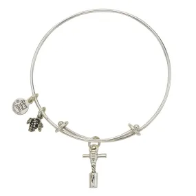 Cork Screw Grape Charm Bangle Bracelet